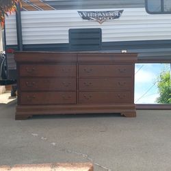 Brown Dresser with Vanity Mirror