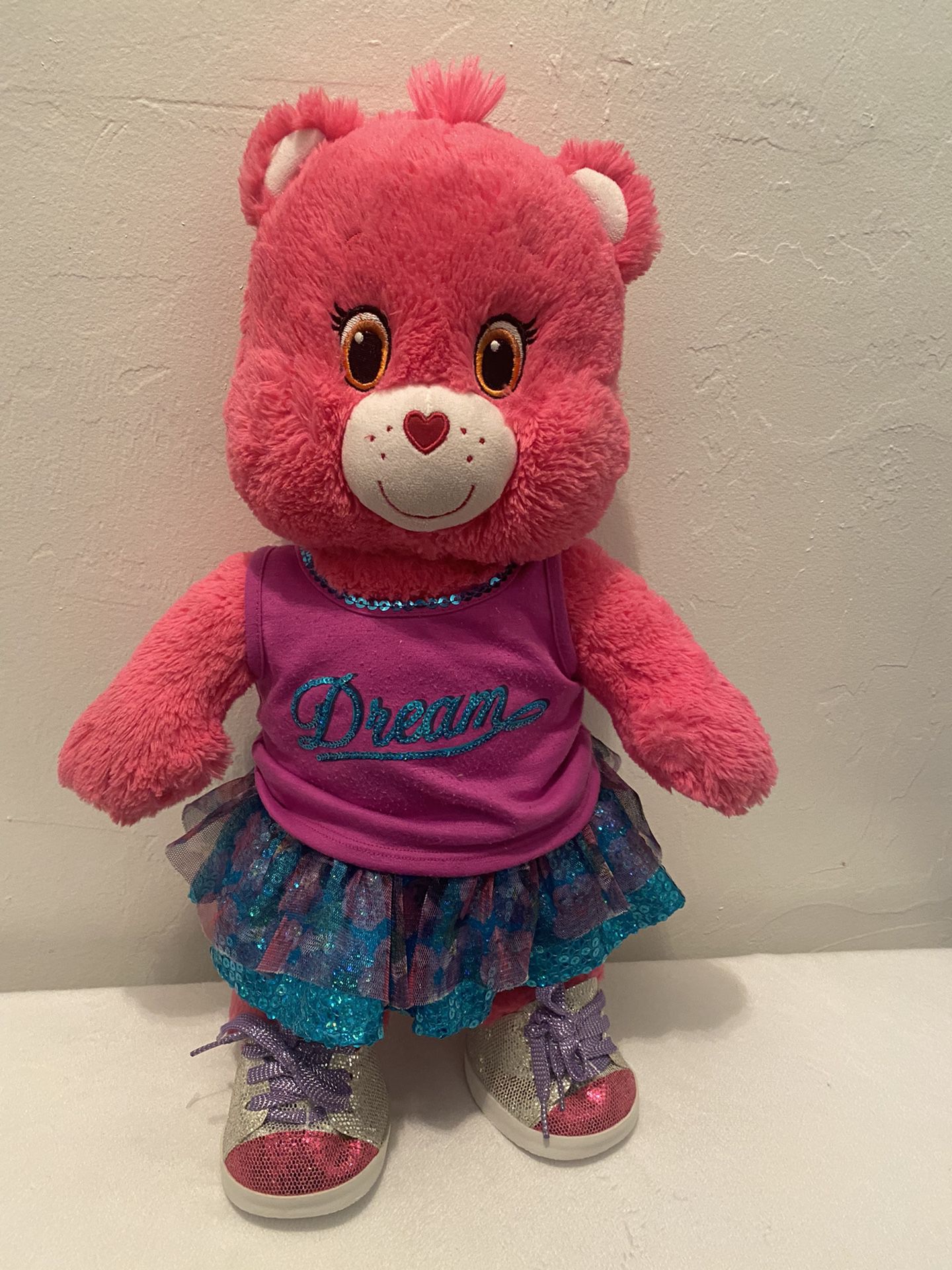 2015  Rainbow Build A Bear Care Bear Plushie With Outfit And Shoes 