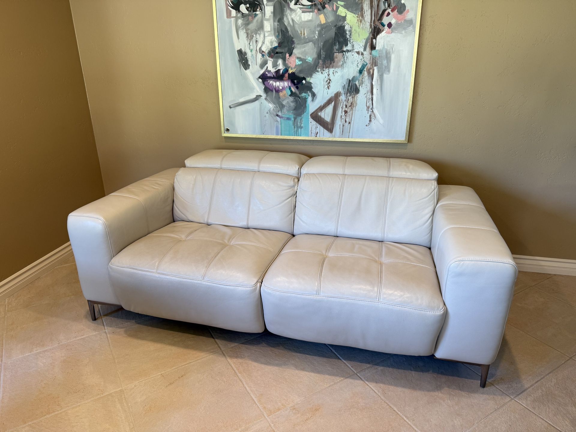 Power Recliner Leather Sofa 