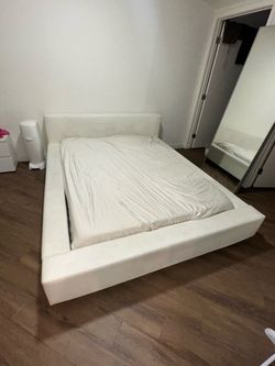 Modern White bedframe queen size