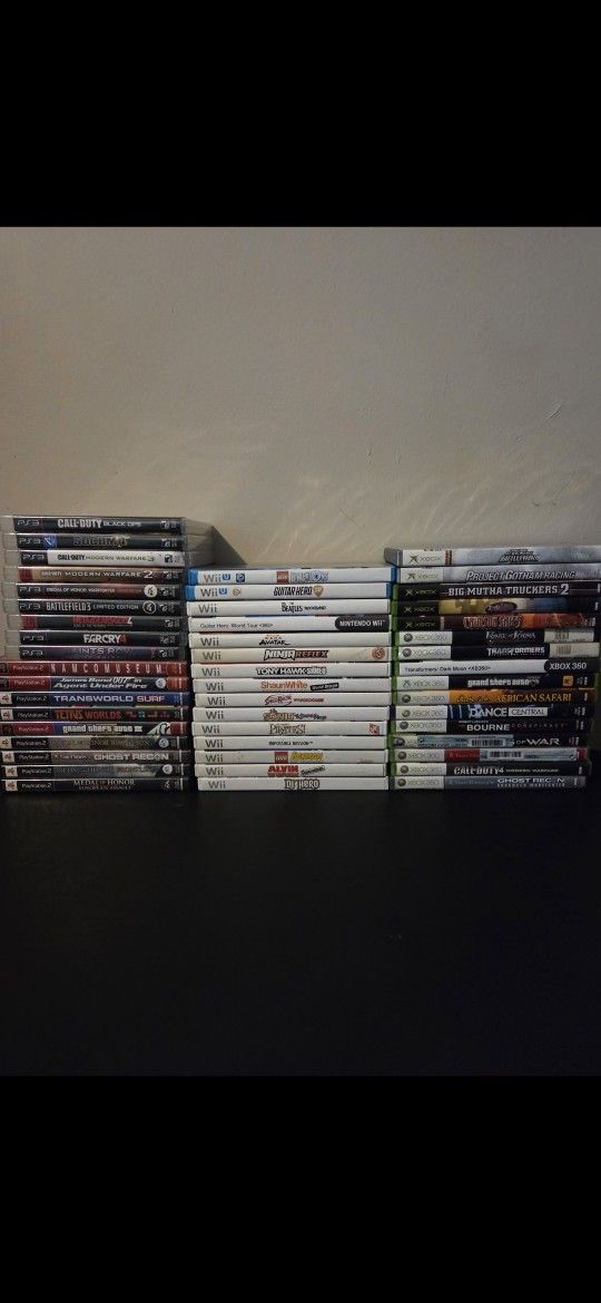 $8 PS2- PS3- Xbox- Xbox360- Xbox One- Wii- Wii U Games