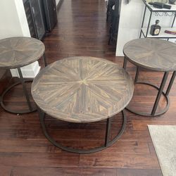 3-Piece Round Nesting Coffee & Side Table Set