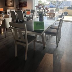 White/grey 6PC Dining Table Set