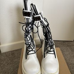 Rave White Boots