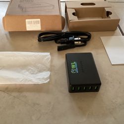 5 USB Port Wall Charger Desktop Hub Charging Station Multiple Devices Cell Phone Tablet 