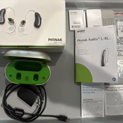 Set Of Hearing Aids, Phones, Audeo, L-70 RL RIC With Charger