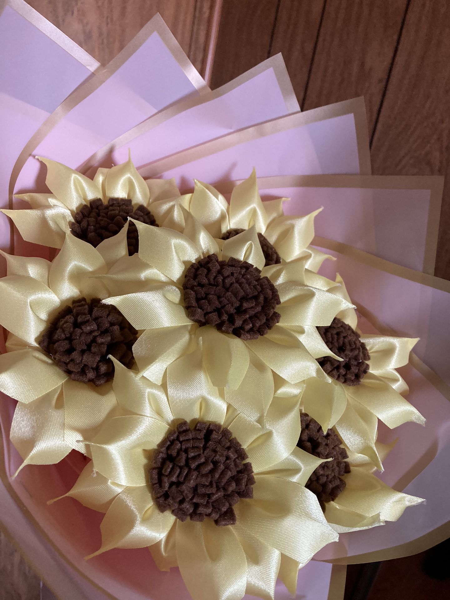 Flowers bouquet Eternal Sunflowers Ribbon Sunflowers
