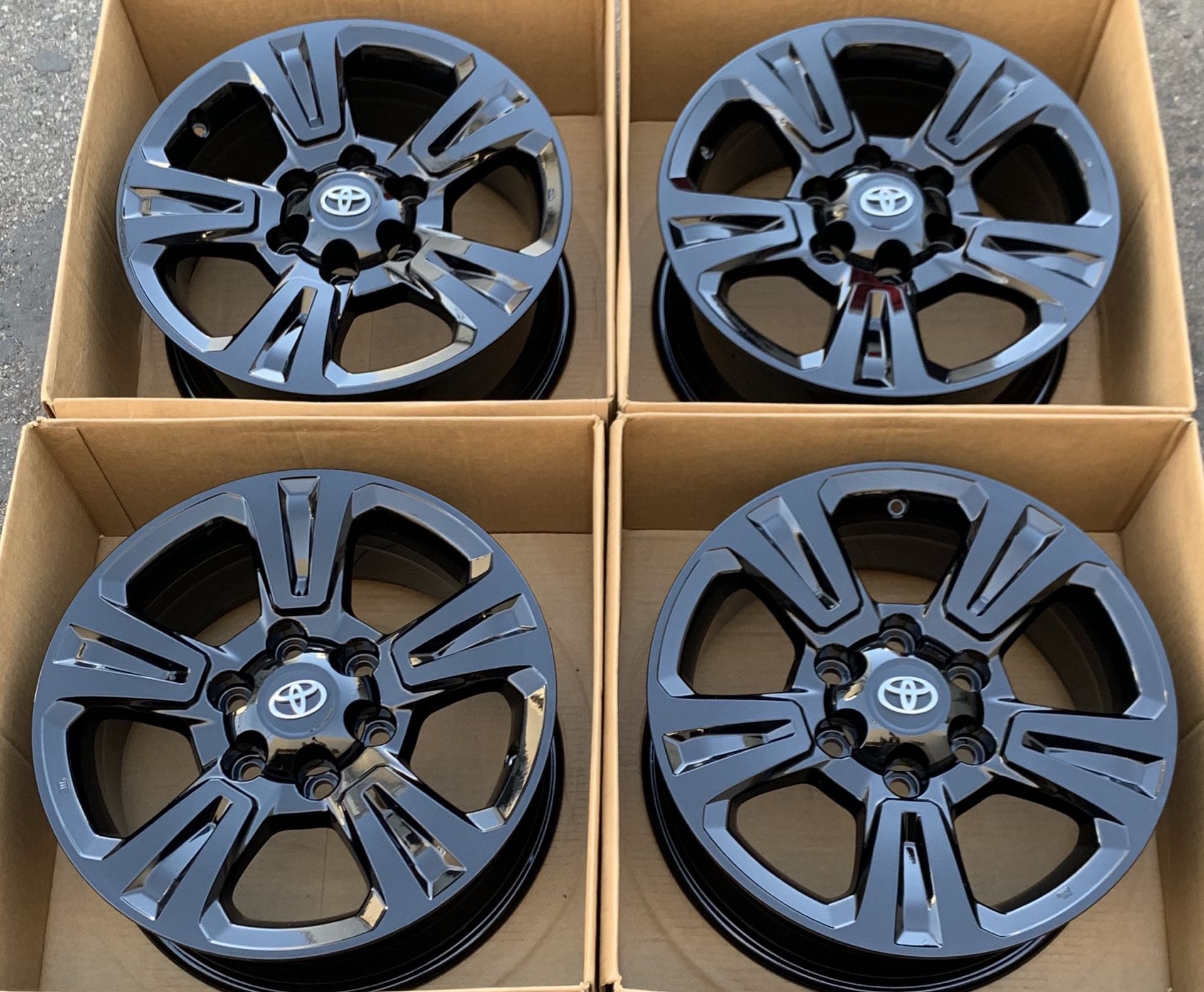 17” Toyota Tacoma TRD factory wheels rims gloss black new