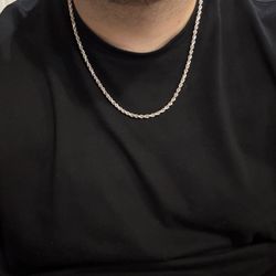 14kt White Gold Rope Chain 24 Inches 10 Grams Solid 