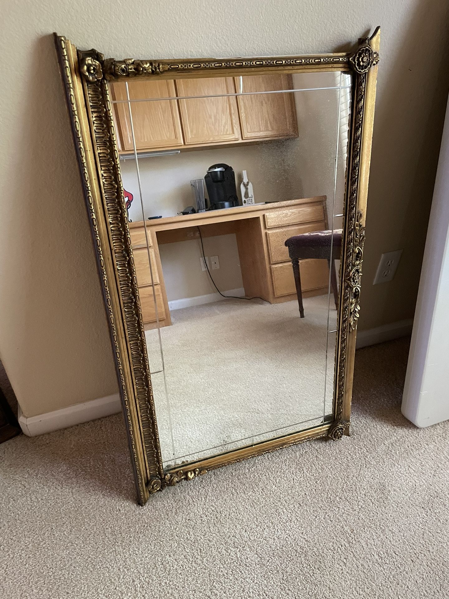 Antique Fancy Gold Guild Mirror