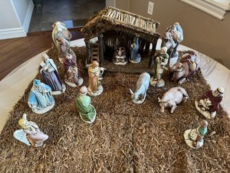 Hand Painted Nativity Scene