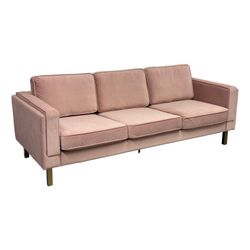 Pink velvet couch
