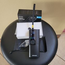 Airmoto Tire Inflator Portable Air Compressor - Air Pump for Car Tires with Digital Pressure Gauge, LED Light and Auto Shut-Off Function - Cordless Pu