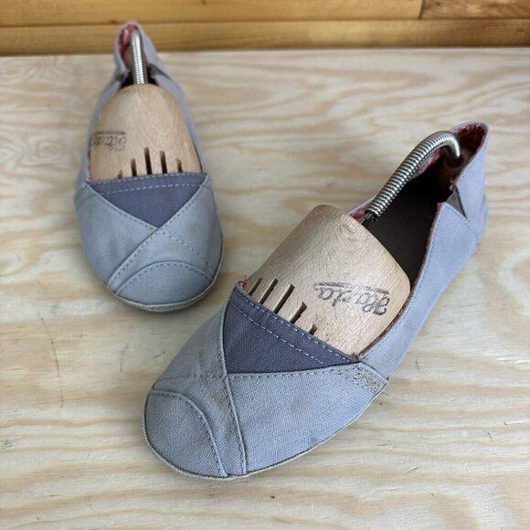 CROCS ANGELINE Angeline Slip On Canvas Ballet Flats Size 10 Gray