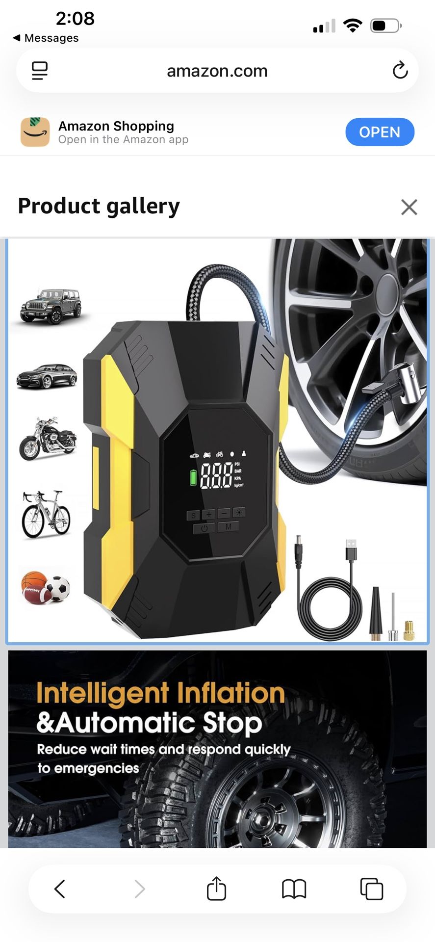 Tire Inflator Portable Air Compressor 