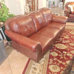 3 Piece Leather Couch, Loveseat, Chair