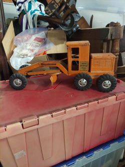 Vintage 1950s 975 orange tonka state highway department road grader