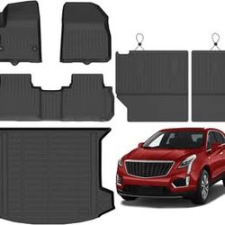 JENOFA Floor Mats + Cargo Liner + Rear Seat Back Mats for 2017–2026 Cadillac XT5 – Black