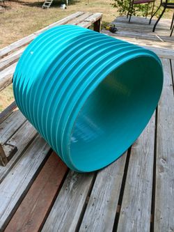 Septic Tank Riser (Large Teal Corrugated Plastic Culvert Pipe Section)