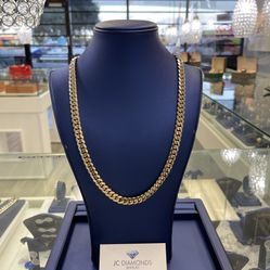 Chain Cubanlink 10 ‘’ Mm Wide 10k Solid Gold 24 Inch 