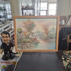 Vintage Original Oil Painting On Canvas Signed By W. Riley Who Was William Riley Well Know Florida Artist Who Painted Landscape & Seascapes 16"x20"