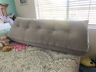 WOWMAX Large Gray Velvet Wedge Pillow / Headboard Cushion Furniture