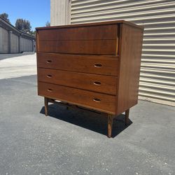 Mid Century Modern Refinished Highboy Dresser By Dixie.