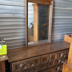 Large Dresser With A Mirror