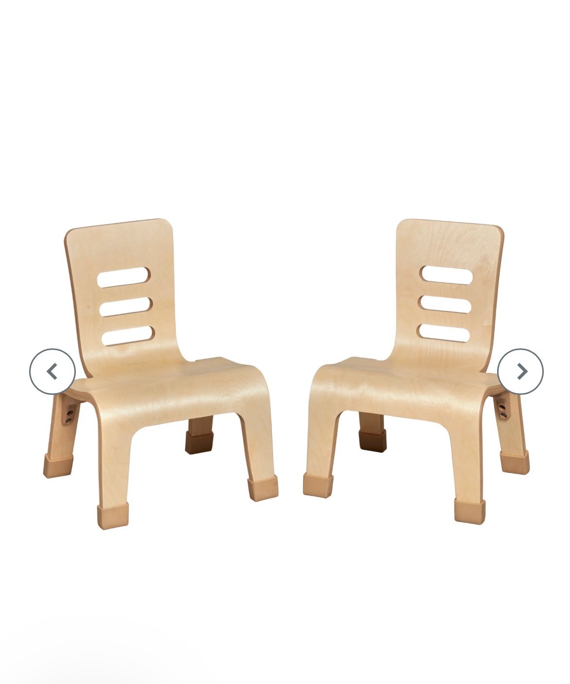 ECR 4 Kids, Bentwood Chair, 8” Seat Height, Stackable Seats, 2-Pack