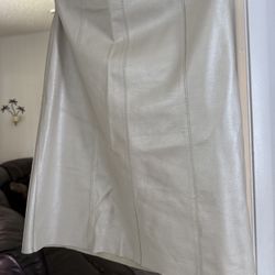 Bebe  Genuine Leather Beige Skirt