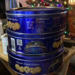 Three cookie tins