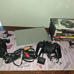 Sony PlayStation 2 Silver Slim Tested/ Working