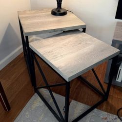 Stacking Grey Side End tables - set of 2