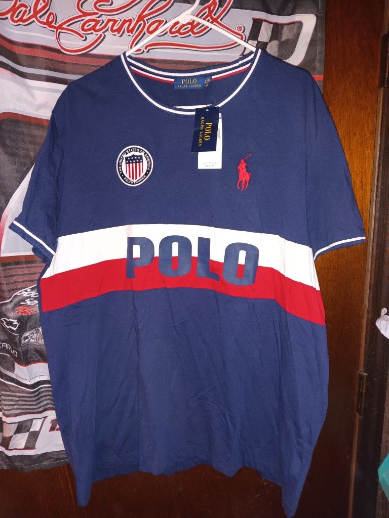 Men's Polo Ralph Lauren Team USA Double Sided Shirt size XL Big Pony Color Block