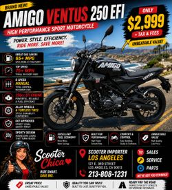 🏍️ STOP PAYING HIGH GAS PRICES! 🏍️ 🔥 BRAND NEW AMIGO VENTUS 250 EFI