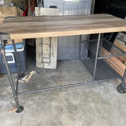 Wooden and metal desk