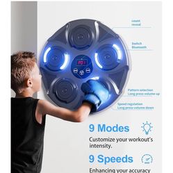 Music Boxing Machine for Adults, Boxing Machine Wall Mounted Music with Gloves, Boxing Music Workout Machine for Home, Indoor and Gym