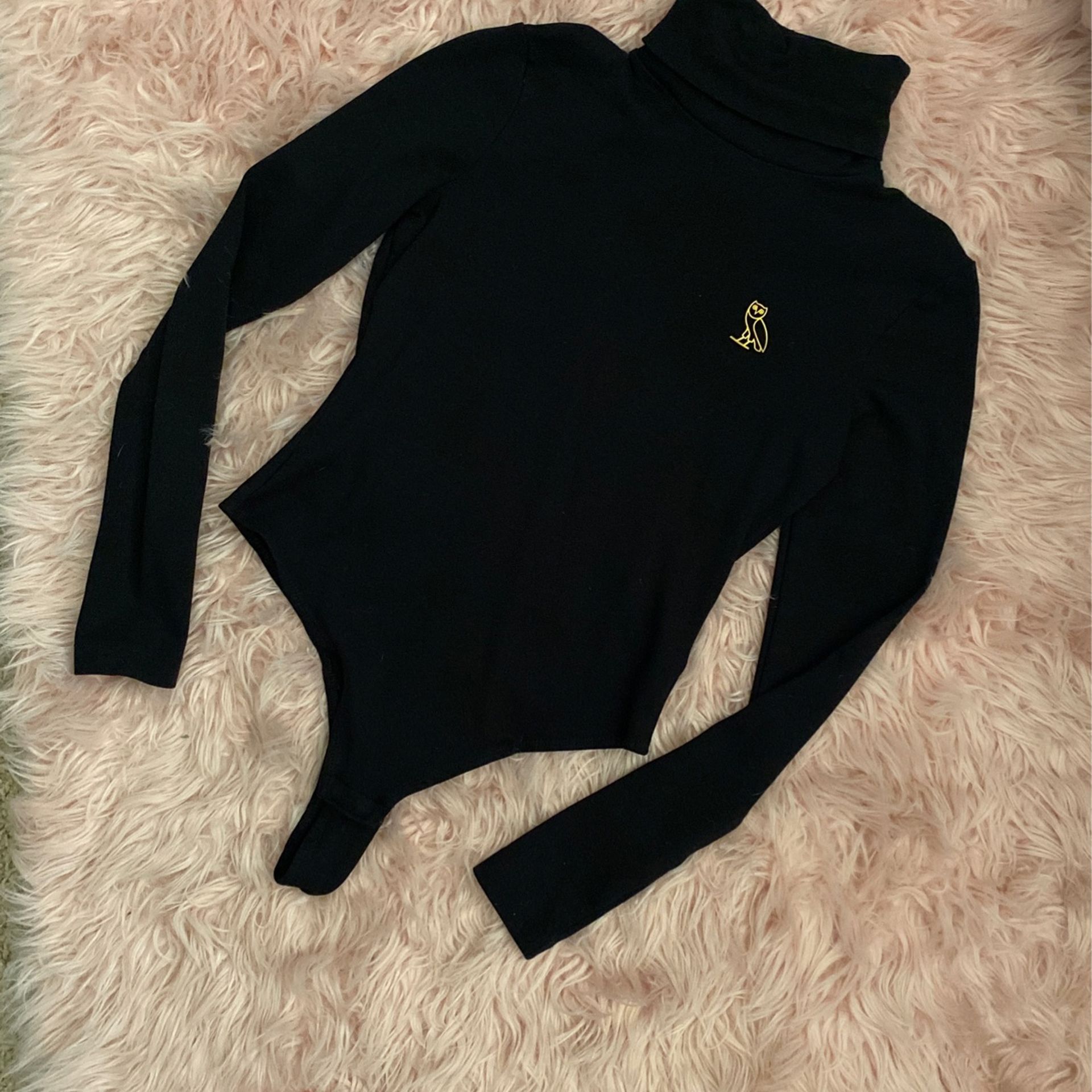 Women’s OVO Small Black Turtle-Neck Bodysuit