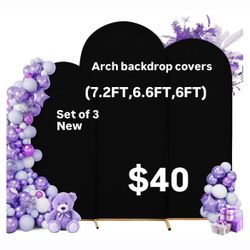  Arch Backdrop Covers (7.2FT,6.6FT,6FT) Set of 3 