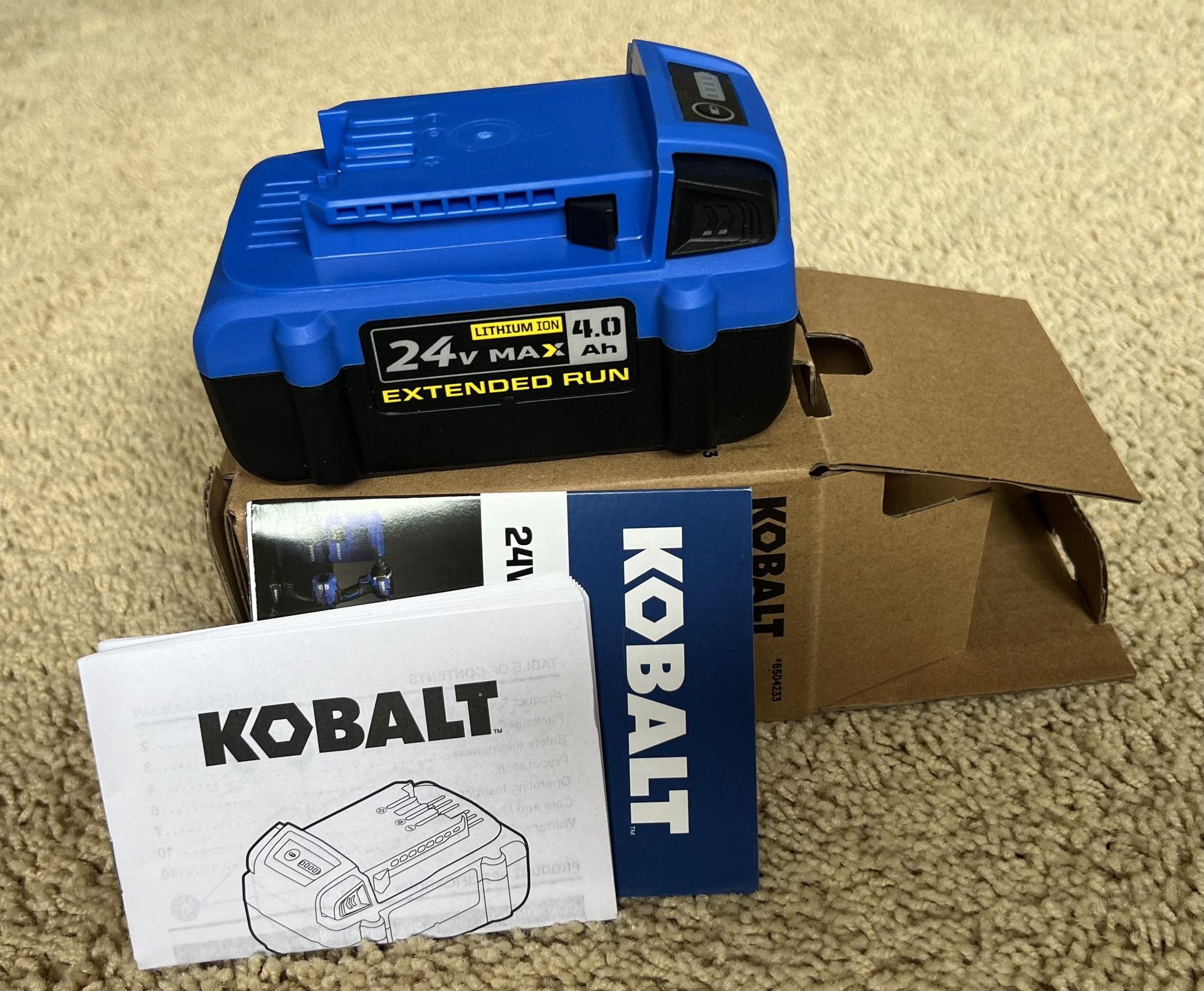 Kobalt 24v Max 4.0Ah Extended Run Battery