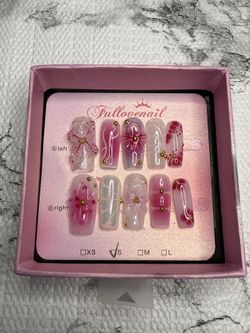 Pink Square Press On Nails