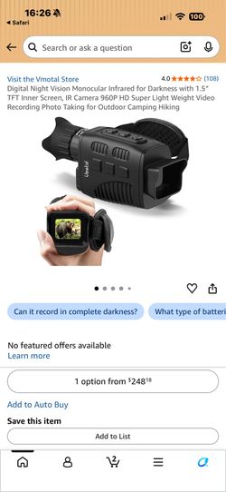 NIGHT VISION MONOCULAR CAMCORDER