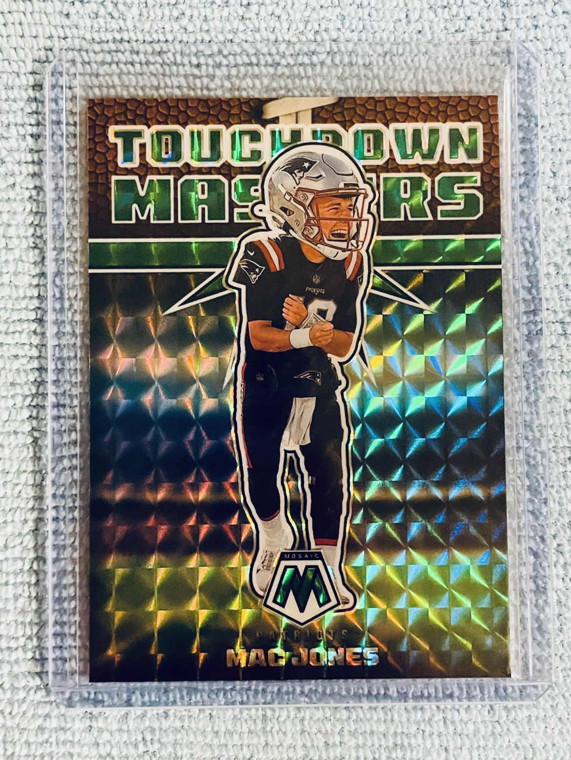 Mac Jones New England Patriots 2022 Panini Mosaic Touchdown Masters