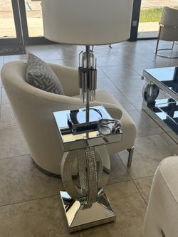Silver Glass Side Table
