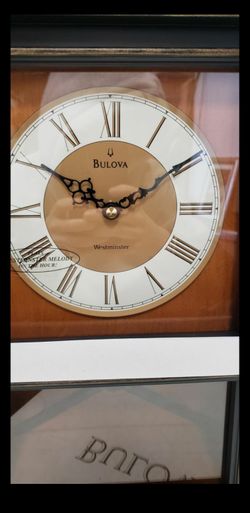 New Bulova Whitmore B7650 Chiming Mantel Clock