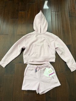 Athleta Girl x Simone Biles SB Oversized Midi Hoodie and SB 3-Inch Sweatshort size 8-10