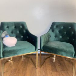 Two Velvet Accent Chairs  Like NEW
