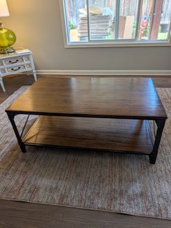 Farm house style Industrial Metal and Wood Cocktail Table