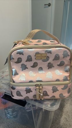 Halloween pink ghost lunchbox with two containers