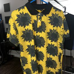 Wesc all over sunflower print polo shirt